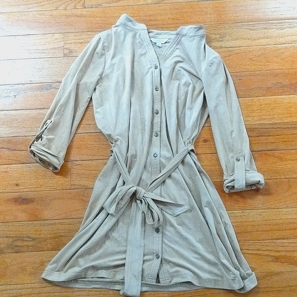 Charming Charlie Tan Button Up Dress
